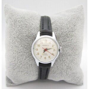 Vtg Women Caravelle Hand Wind Mechanical WR Analog 20mm Dial Round Watch (H846)